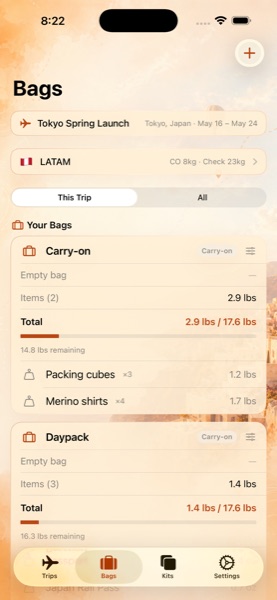 Bag organization