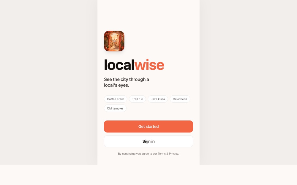 LocalWise home page